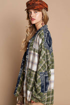 Vintage washed long sleeve button down plaid shirt