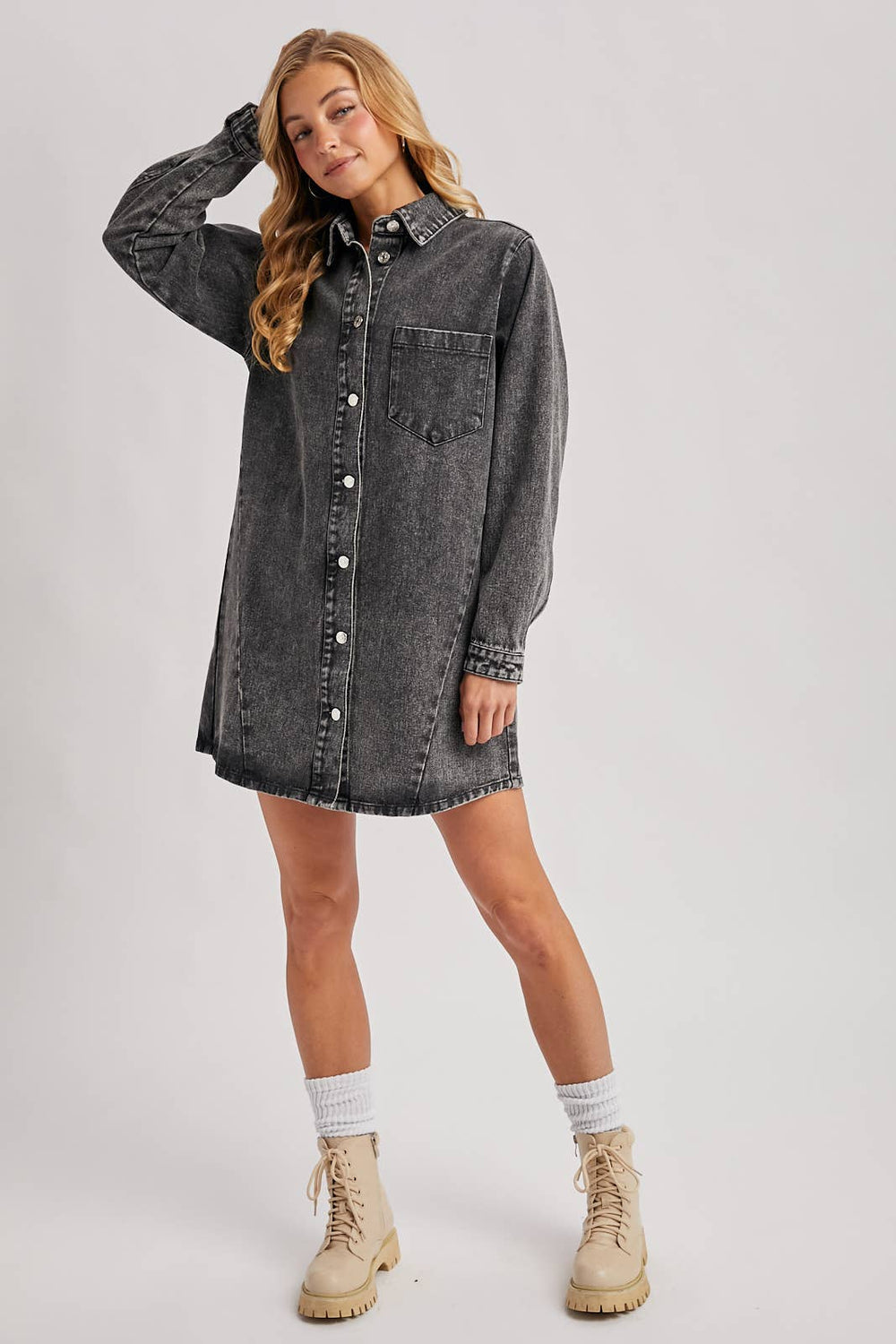 jean shirt dress Women Denim Classic Short Sleeve Belted Button up Dresses Summer Casual Midi Dress with Pockets- Light Blue|XL at Amazon Women's Clothing store party dress women 5 Ways To Style A