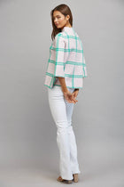 Turquoise Windowpane Sweater