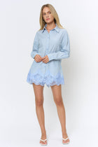 Scalloped Lace Button down Shirt