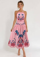 Blushing Pink Garden Midi Dress