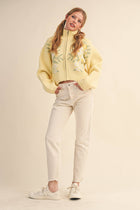 Butter Flower Zip Up Cardigan