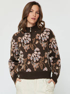 Autumn Bloom Quarter Zip Knit Sweater