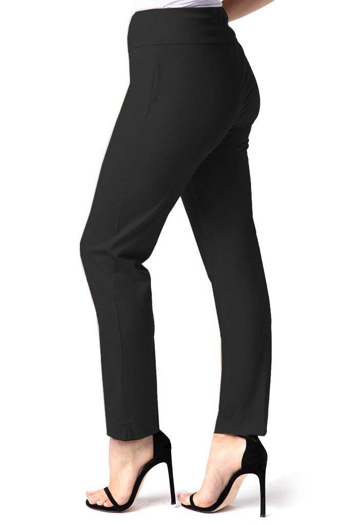 WIDE BAND ELASTIC WAIST KNIT ANKLE PANT