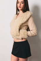 Aspen Teddy Trim Knit Cardigan