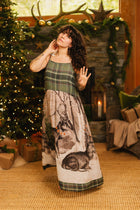 Winter Wish Christmas Plaid Bohéme Slip Dress