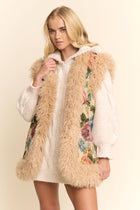 Garden Muse Jacquard Faux Fur Vest