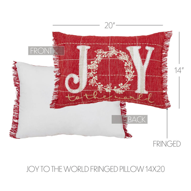 Joy to the World Fringed Pillow 14x20