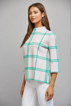 Turquoise Windowpane Sweater