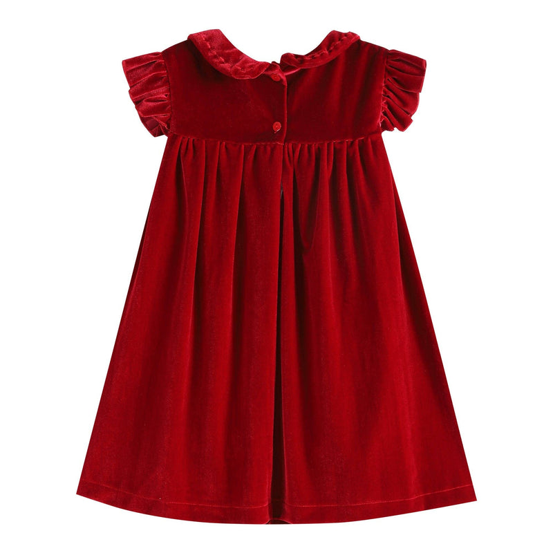 Child's Red Velour Ruffle Dress