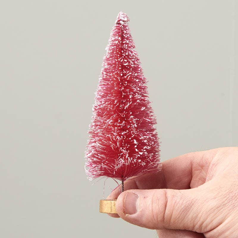 5" Frosted Pink Bottle Brush Tree