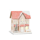 Small Snowy Pink Glitter Toy Shop w/ LED - 3.5x5