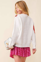 Christmas Gift Bow Sequin Trim Sweater