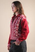 Festive Nordic Cardigan Red