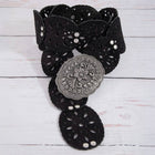 Floral Buckle Vegan Leather Belt