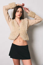 Aspen Teddy Trim Knit Cardigan