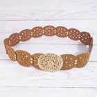Floral Buckle Vegan Leather Belt