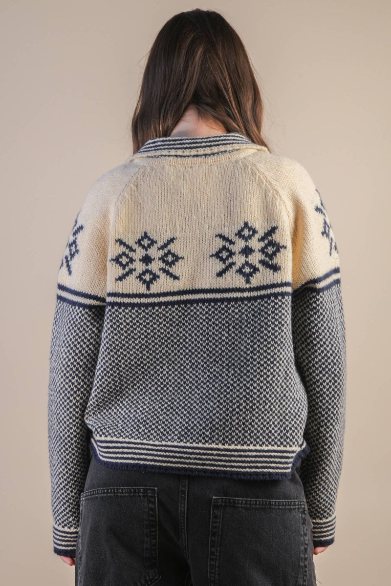 Nordic Snowflake Cardigan Jacket