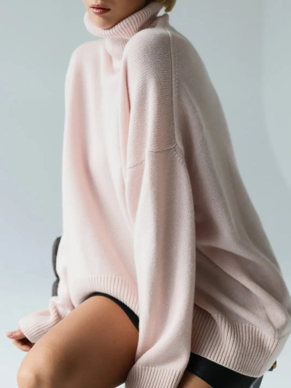 High Neck Pullover Soft Pink