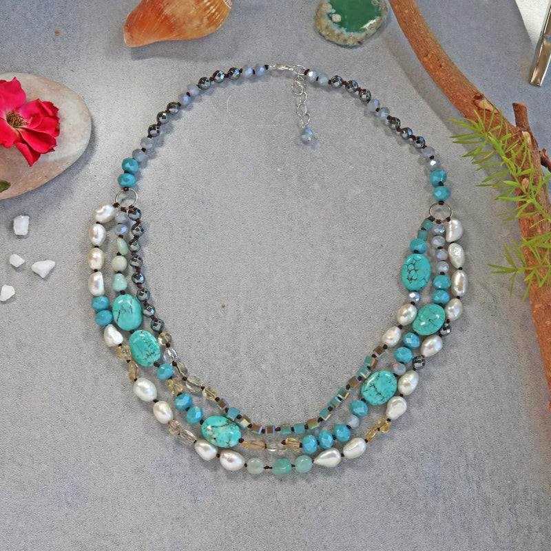 Three Strand Turquoise Necklace