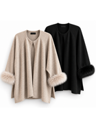 Aspen Detachable Fox Fur Wool Wrap