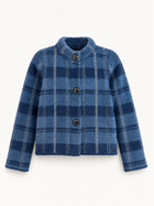 Blue Haven Fuzzy Plaid Jacket
