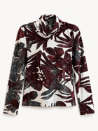 Bordeaux Botanical Cowl-Neck Top