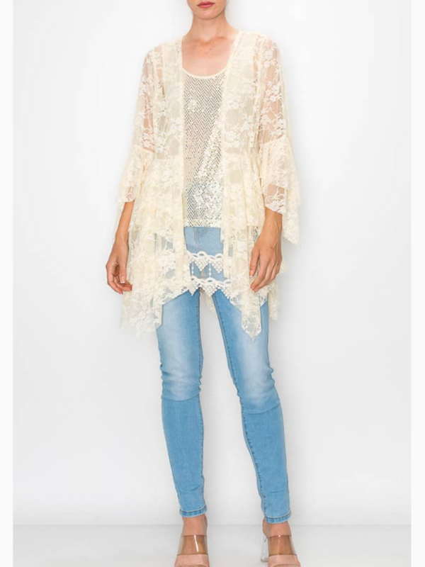 All Lace Tiered Cardigan