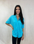 Snap Front SS Crinkle Shirt