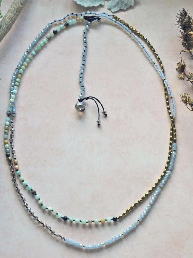 Stone & Crystal Knotted Necklace