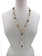Gemstone Hand-knotted Lariat Necklace