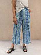 Crinkle Printed Button Pants