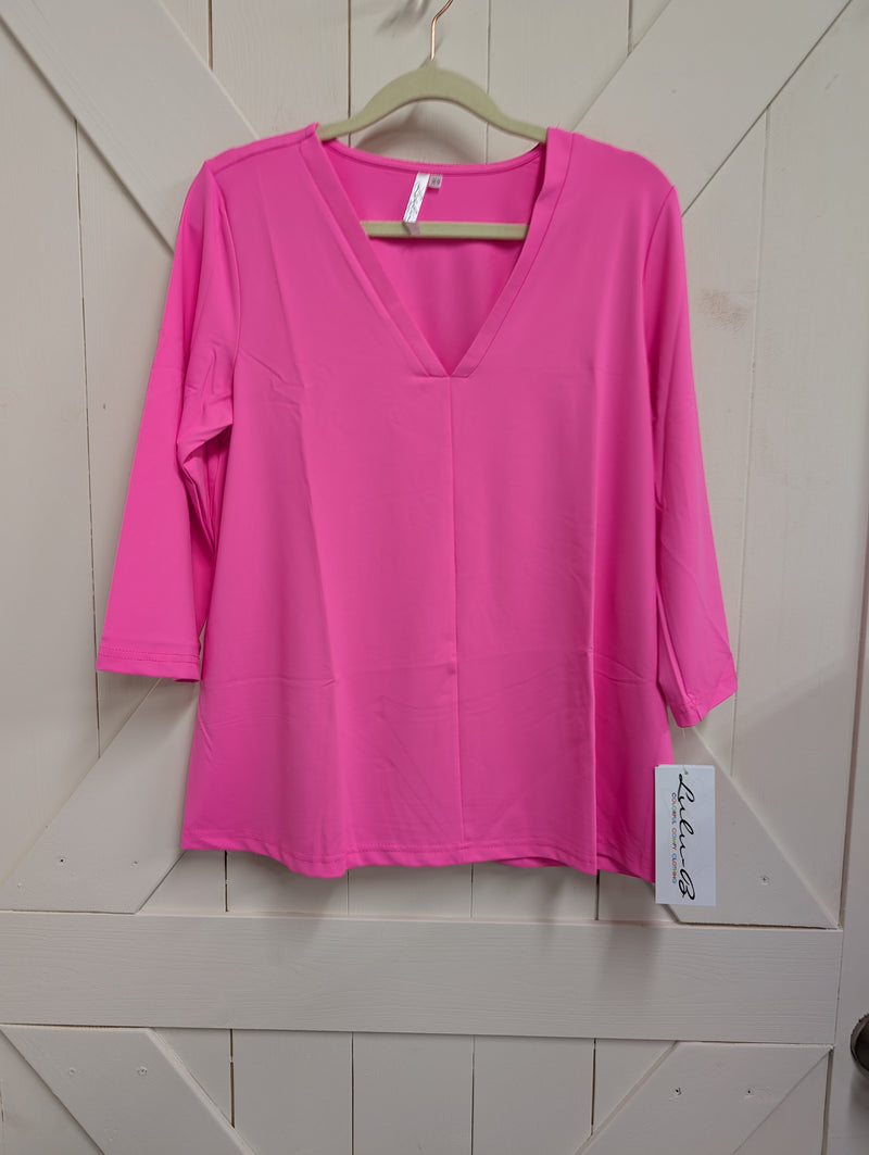 3/4 Sleeve V Neck Sun Shirt
