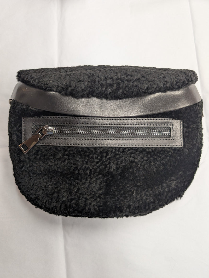 Curly Lamb Belt Bag w/Adjustable Strap