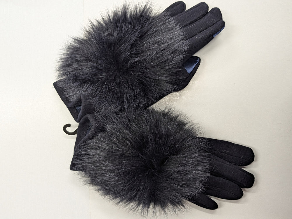 Woven Glove w/Fox Fur Trim – Grace Joy Clothing