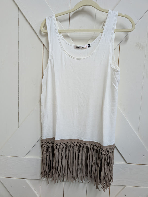 Tank Top with Fringe Trim