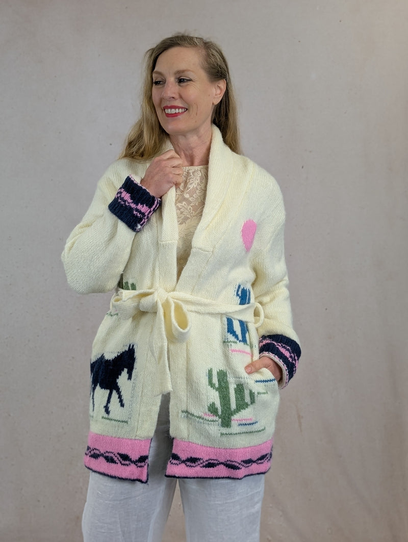 Sunset Horse Wrap Sweater
