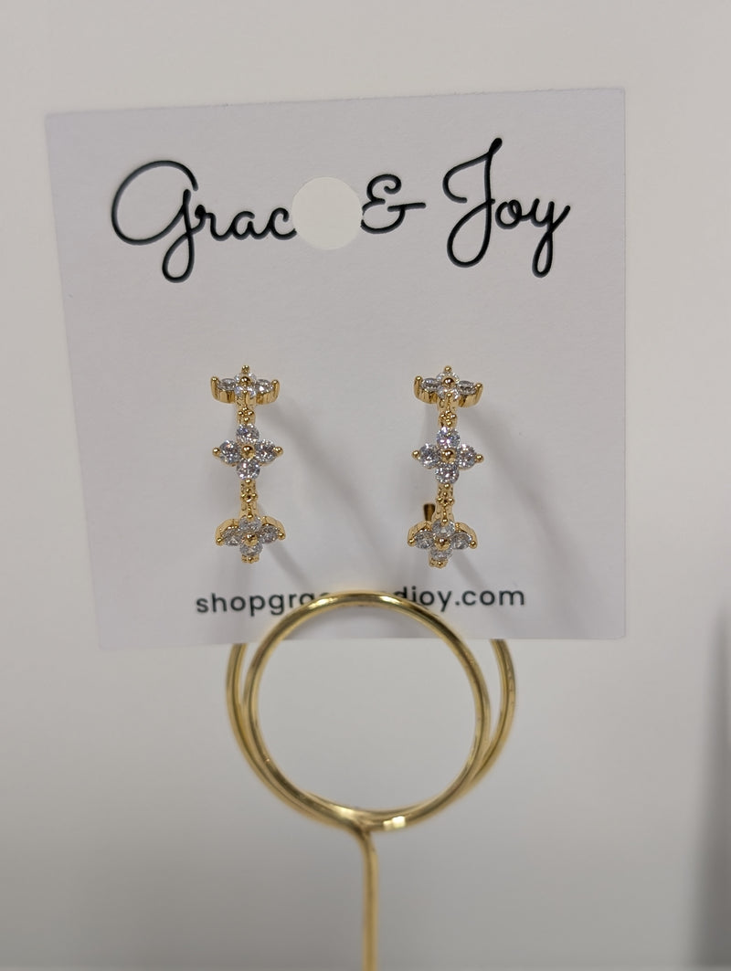 Petite Clover CZ Earrings
