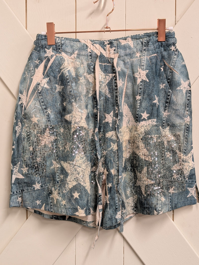 Shorts with Sequin Patches