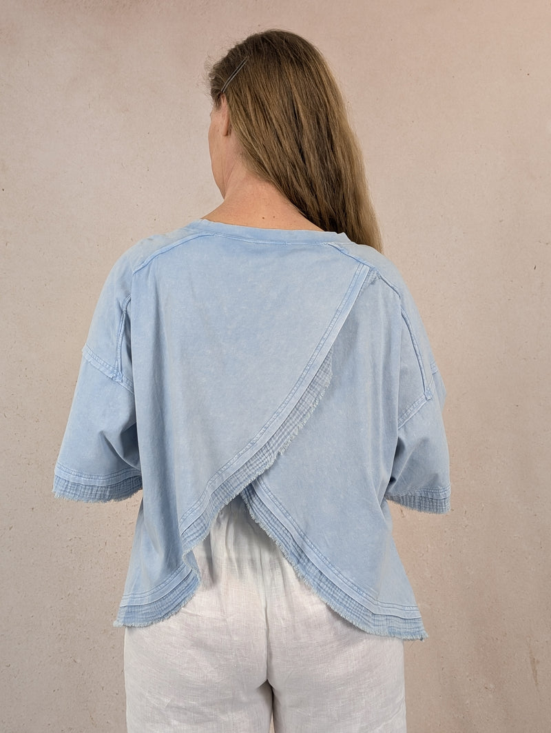 Short Sleeve Bow Print Top