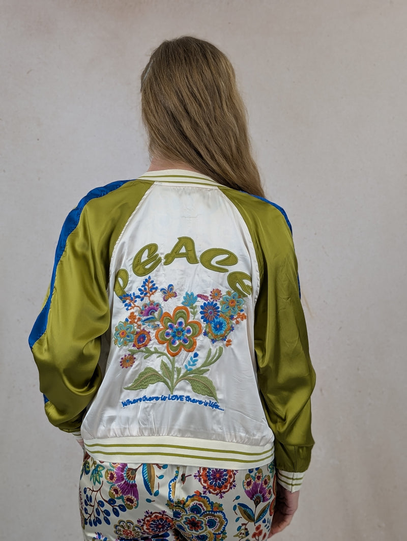 Retro Floral Print Reversible Jacket