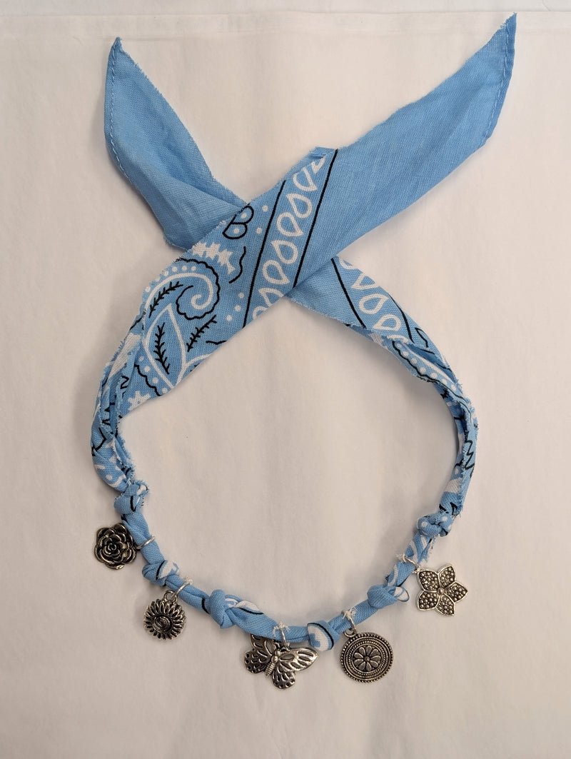 Bandana Necklace (butterfly & flowers)