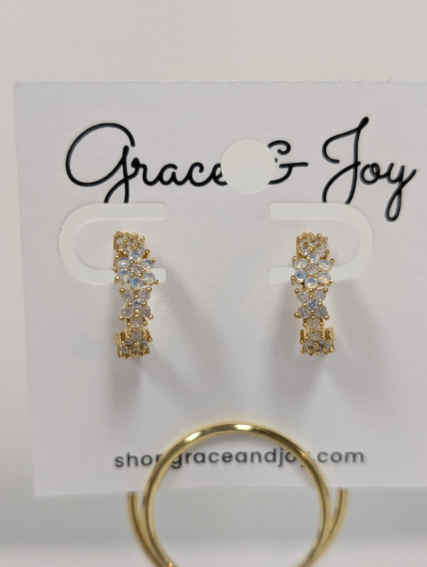 Delicate Flower Hoop Earrings
