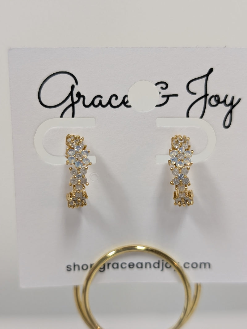 Delicate Flower Hoop Earrings