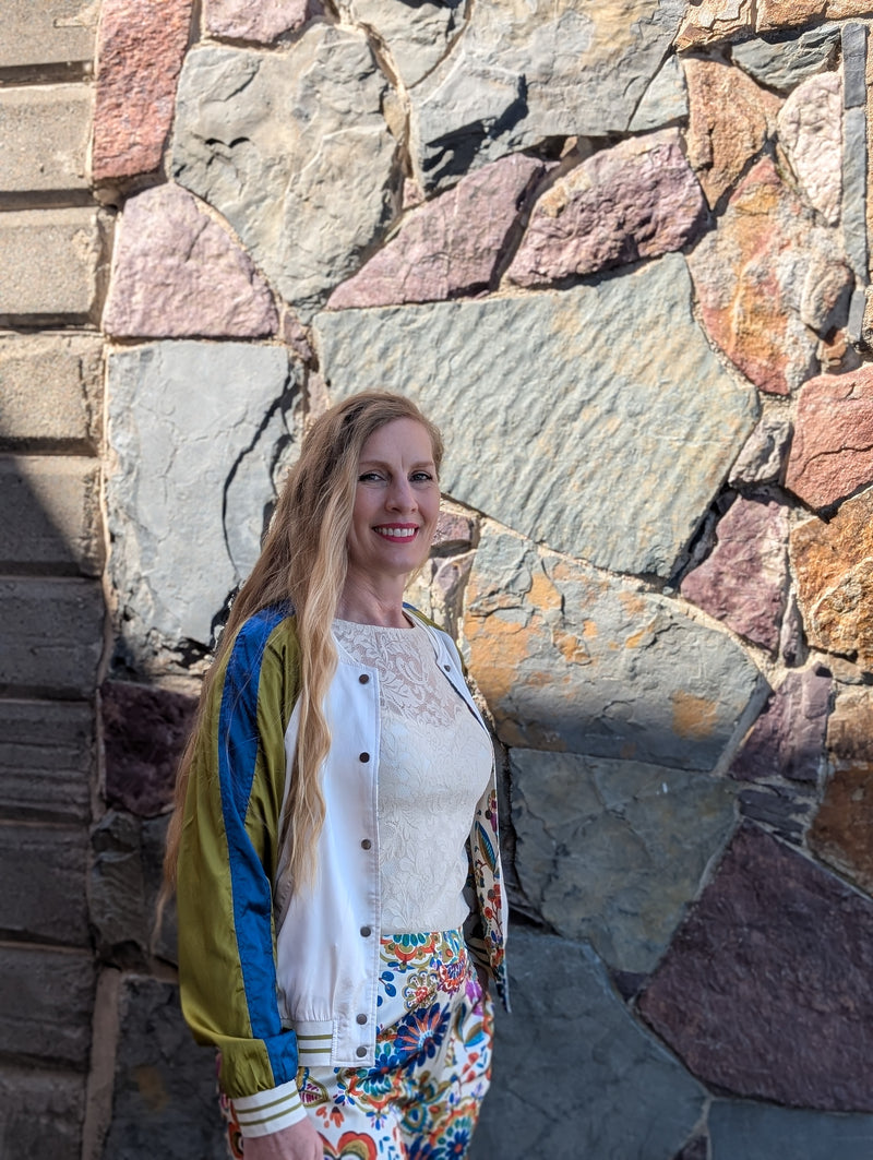 Retro Floral Print Reversible Jacket
