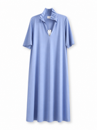 Ruffle Collar A Line Maxi Dress