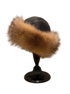 Fox Fur Hat w/Leather Top