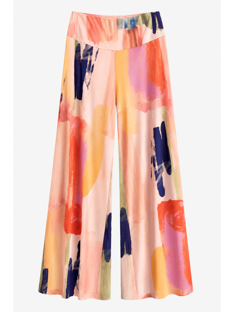 sunset 傑　MOSSA WOOL WIDE SAROUEL SLACKS Sunset Color Splash Wide Leg Pants – Grace & Joy Clothing Co.