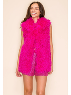 Pink Stardust Faux Fur Vest