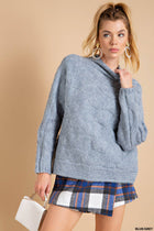 DOLMAN LONG SLEEVES CABLE SWEATER
